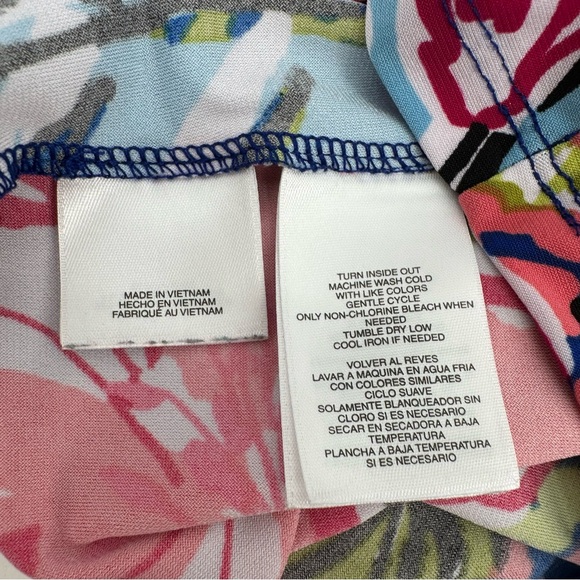 Jones Studio Top Womens 3X Plus Size Floral 3/4 Bell Sleeve Blouse Spring Jersey - Picture 7 of 10